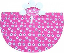 Bellatio Roze bloemen poncho voor meiden