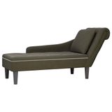 VidaXL Chaise longue met kussen en rechterarmleuning kunstleer legergroen