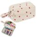 Trousse en velours côtelé à 3 compartiments