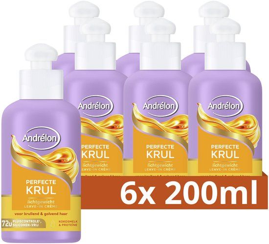 Andrélon Lichtgewicht Leave-in Haarcrème Perfecte Krul 6 x 200 ml