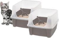 Iris Ohyama, Kattenbak, Gesloten, Set van 2, Taupe