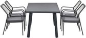 Garden Impressions Dido stoelen mosgroen 4 stuks + Terni tafel 160 cm