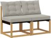 vidaXL Sofa - Bois d'acacia massif et tissu Textilene - Blanc et gris clair