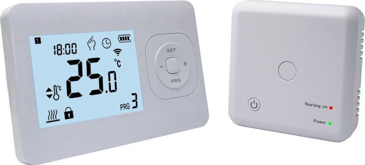 Quality Heating Wifi Klokthermostaat CV ketel draadloos - Digitaal - Aan/Uit - Wit QualityHeating