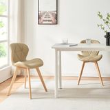 en.casa Eetkamerstoelen Älmhult set van 6 stuks beige