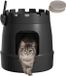 OEM XXL verborgen kattenbak met krabpaal en schep, geurfilterboxen met koolstoffilter voor woonkamer, slaapkamer, hoek, zwart