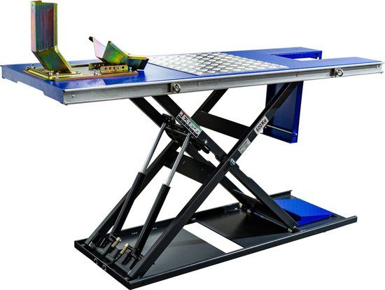 Falco Sollevatori FALCO Motorheftafel Elektrisch 600kg Ultra Laag Metaal Blauw/Zilver/Zwart