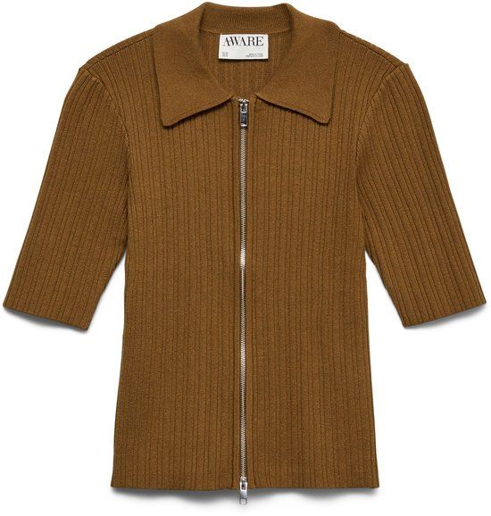 AWARE Vero Moda AWHANNA Gebreid vest - Breen - Maat M