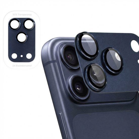 imoshion Camera Lens Protector - Geschikt voor Apple iPhone 17 Pro Max - 2 Pack - Deep Blue