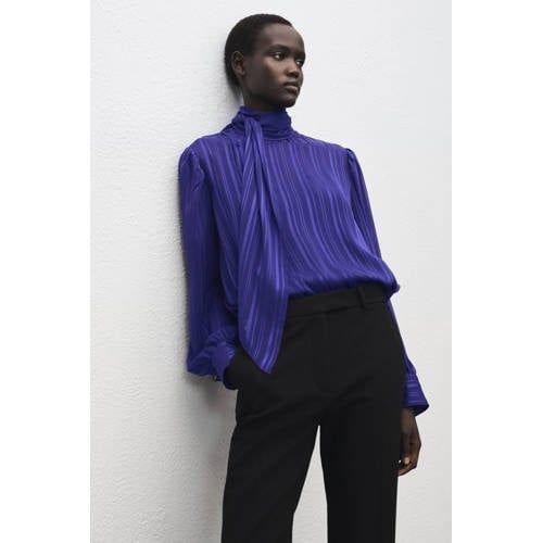 Mango Blue Striped Blouse