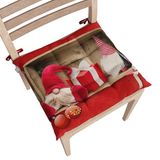 PETTI Artigiani Italiani - Kussen voor keukenstoel, Kerstmis, stoelkussen, 4 punten, 6 stuks, kussenslopen van microvezel met banden, 100% Made in Italy