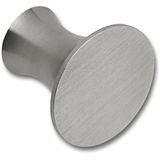 TECHNIK TEAM MK.20028.20 Situla meubelknop rond afgeplat ø 28 mm diepte 25 mm, geborsteld roestvrij staal, zilver