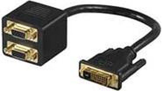Goobay MMK ADAP 12+5 DVI-I > 2x SVGA DVI M 2x SVGA F Zwart