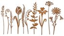 Set de 10 fleurs de jardin en métal pour décoration extérieure