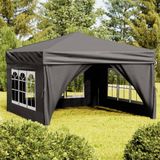 Prolenta Maison Exclusive Opvouwbare partytent met zijwanden, antraciet, 3x3 meter