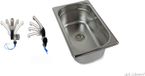 Évier en inox pour camping, lavabo + vidage, 265x160 x100 mm + robinet