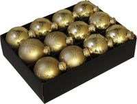 Othmar Decorations Bellatio Decorations Kerstballen - 12 stuks - goud - 7.5 cm - kerstversiering