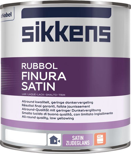 Sikkens Rubbol Finura Satin standaard wit 1 liter