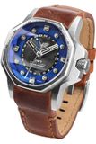 Vostok Europe Atomic Age Enrico Fermi Automatic GMT herenhorloge met 2 bandjes in verschillende uitvoeringen, Bruin, Riem.