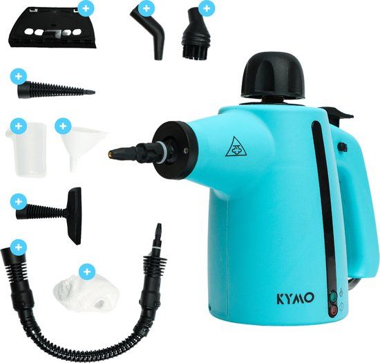 Kymo Handstoomreiniger Plus - 2-in-1 Stoomreiniger - Reinigt Vloeren, Badkamer, Keuken en Meer - Inclusief Diverse Opzetstukken