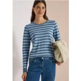 Sweater with round neck and stripes