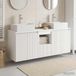 Maison Exclusive - Ensemble de 3 meubles de salle de bain, blanc, 129 x 41 x 79,5 cm