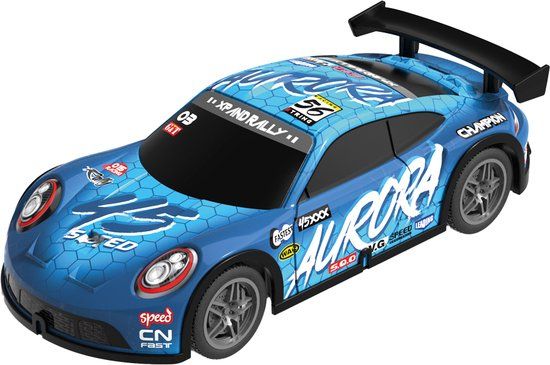 Wonky Cars Rally Car Thunder Light - 27 MHz RC Car - Blue (1:22)