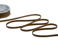 Furlanis - Satin Boutique Lamé, lint voor decoraties, geschenkverpakkingen, gastgeschenken, Italiaanse stof - bruin, 6 mm x 20 m