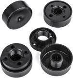 Sotech 8 stuks meubelvoet Golf III, zwart, diameter: 50 mm, hoogte: verstelbaar 18 - 24 mm