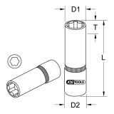 KS Tools 1/4" inbussleutel - lang - 9/16" - 1 stuk