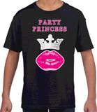 Bellatio Decorations Shoppartners Bv Party princess cadeau t-shirt zwart voor kids/meisjes - Verjaardag kado shirt / outfit 134/140