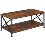 Tectake salontafel Pittsburgh industrieel donkerbruin - 100 x 55 x 45,5 cm