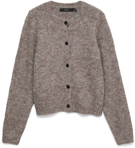 Vero Moda VMNovaH LS O-Neck Button Cardi Ga N 10320496 Women's Vest - Brown Lentil/melange - Size S