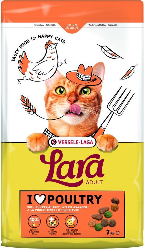Versele-Laga Lara Adult Kip&Kalkoen - Kattenvoer - 7 kg