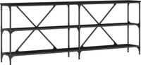 vidaXL Wandtafel Zwart Eiken 200 x 30 x 75 cm Bewerkt Hout