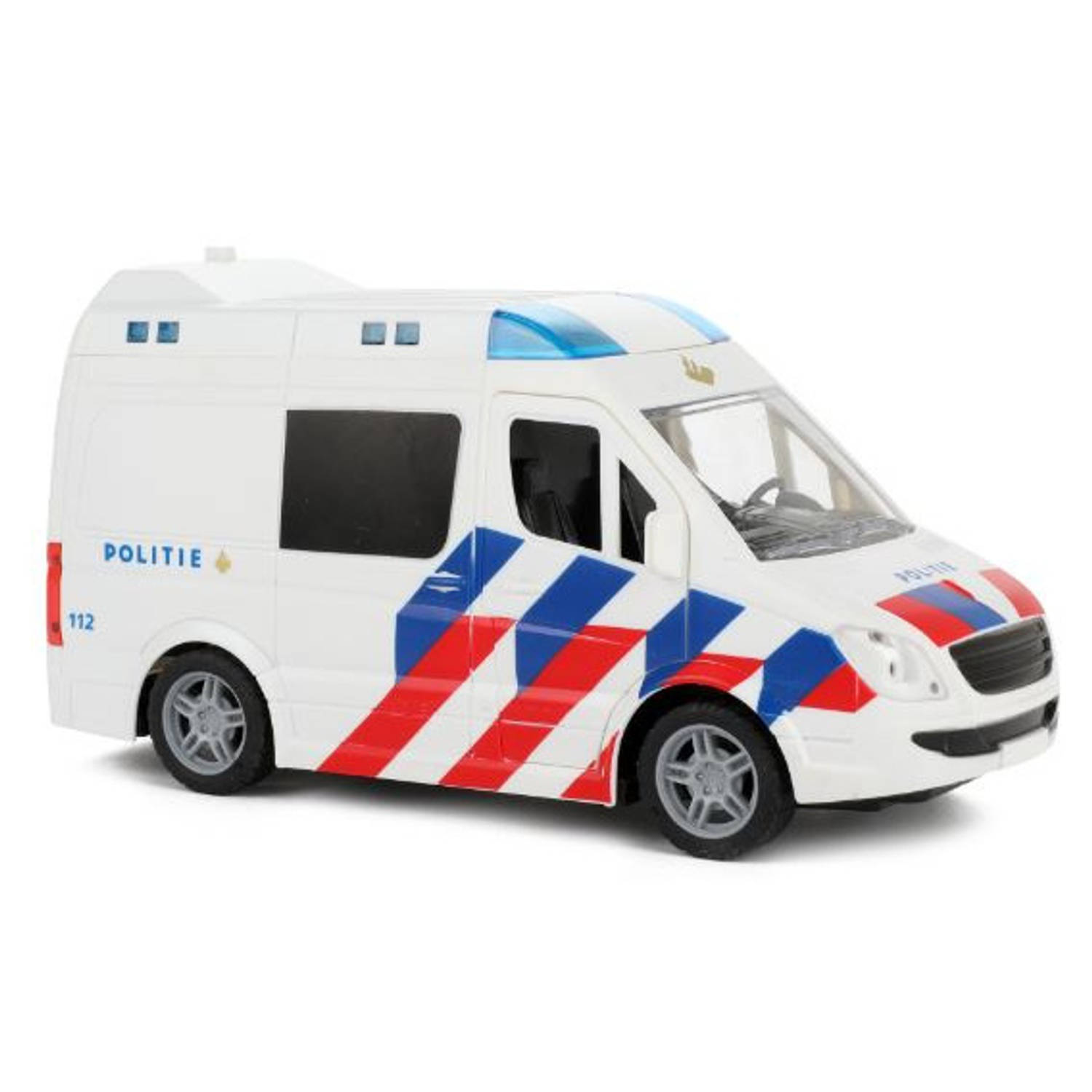 Toi Toys politiebus junior 21 cm wit/blauw/rood