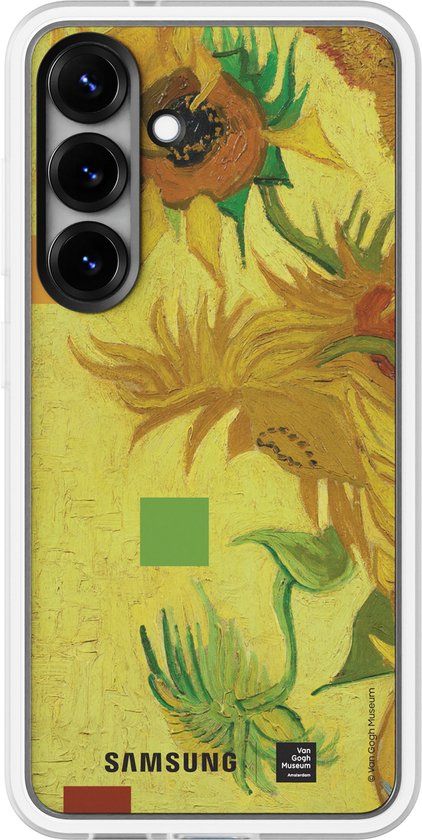 Samsung Flipsuit Card with Case - Samsung Galaxy S25 Hoesje - Flower Van Gogh - Geel