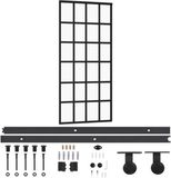 vidaXL Schuifdeur met beslag, veiligheidsglas (ESG) en aluminium, 90x205 cm