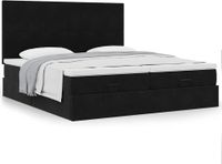 Prolenta Maison Exclusive - Ottomaans bedframe met matras, zwart, 160x200 cm, fluweel