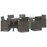 vidaXL Tuin Eettafel Set 7-delig Lichtgrijs en Antraciet PP