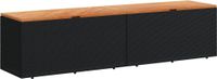 vidaXL - Tuinbox - 220x50x54 cm - polyrattan en acaciahout - zwart