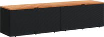 vidaXL - Tuinbox - 220x50x54 cm - polyrattan en acaciahout - zwart