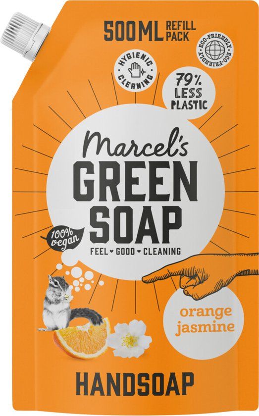 Marcel's Green Soap - Navulling - Sinaasappel & Jasmijn - 500 ml