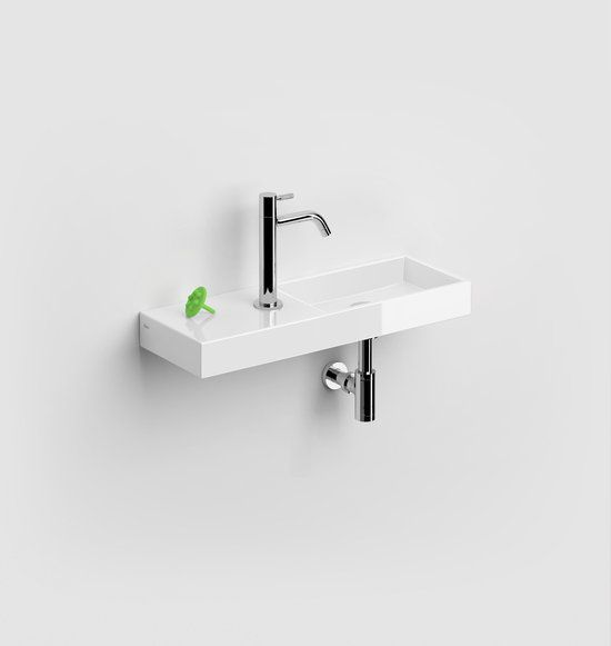 Clou Mini Wash Me fontein 56x19cm - Wit Keramiek - Kraangat Links