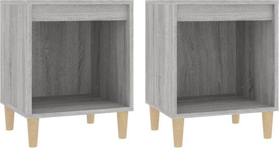 vidaXL Nachtkastjes - Set van 2 - 40x35x50 cm - Grijs Sonoma Eikenkleurig