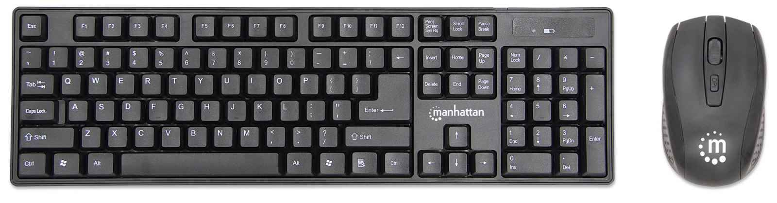 MANHATTAN 179492 - Toetsenbord - Zwart - QWERTY - Inclusief Muis
