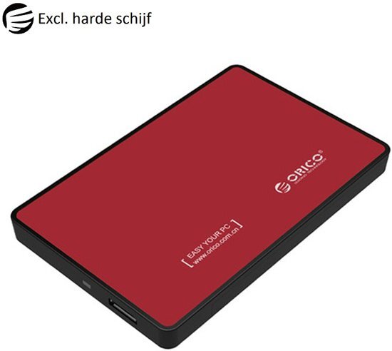 Orico - Harde Schijf Behuizing 2 5 inch - HDD/SSD - USB3.0 - Metaal & Kunststof - Rood