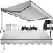 tectake® Pare-soleil à bras articulé - 250 x 200 cm - Auvent - Protection solaire pour fenêtre, balcon, extérieur - À monter au mur - Résistant à l'eau et aux UV - Gris clair