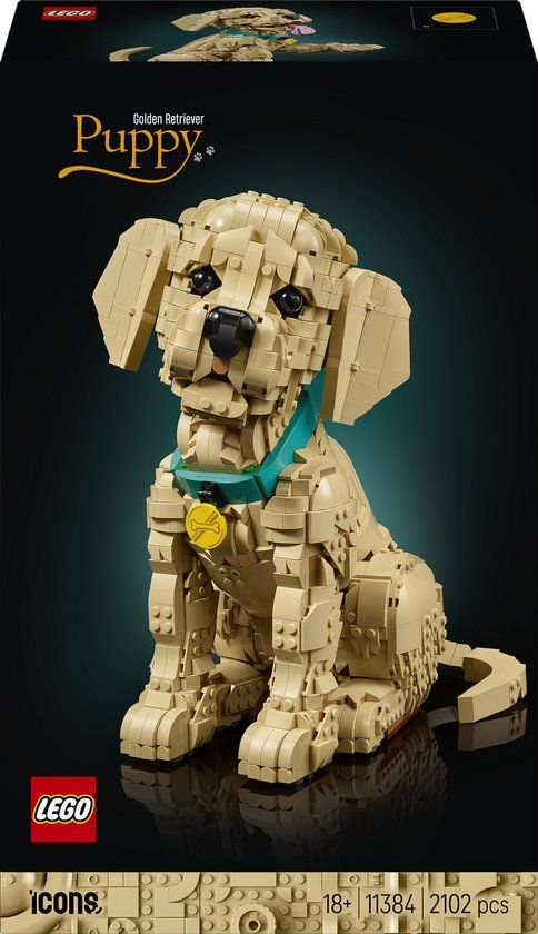 LEGO® Icons Golden Retriever Puppy - Decoratieve Dierenfiguur - Bouwset voor Volwassenen - 11384