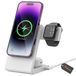 Reagle Qi2 3-in-1 oplader, 15W, inklapbare magnetische inductielader, compatibel met iPhone 17–12, Apple Watch, AirPods en Samsung Galaxy, wit